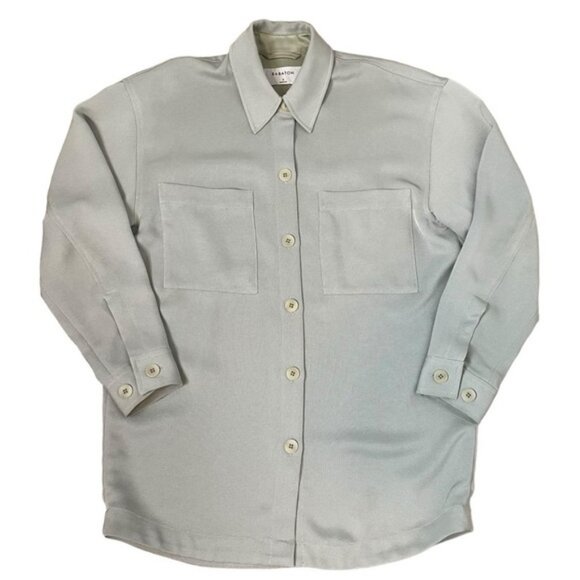 Aritzia Babaton light mint green oversized button down collared jacket size S - Picture 7 of 9